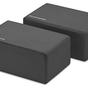 Signature Fitness Set of 2 High Density Yoga Blocks, 9"x6"x4" Each, Pair (Black)