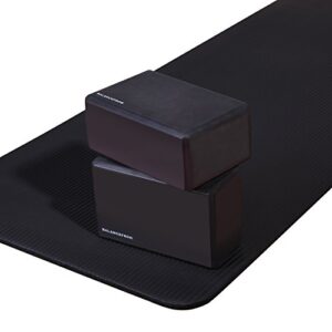 Signature Fitness Set of 2 High Density Yoga Blocks, 9"x6"x4" Each, Pair (Black)