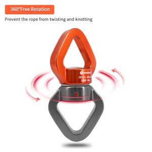 NewDoar Swing Swivel,30KN CE Certified Micro Rotator Swivel Device for Swing Aerial Dance/Yoga/Swing/Hanging Hammock/Rock Climbing Tree Arborist(Silver Orange)