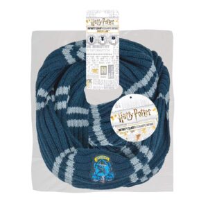 Cinereplicas - Harry Potter - Infinity Scarf - Ultra soft - Officially licensed - Ravenclaw - 190 cm - Blue & Grey