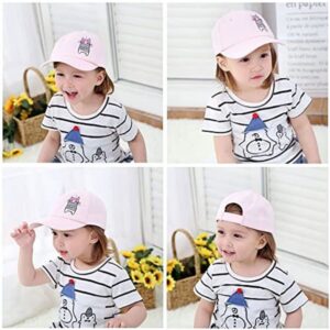 Girls Baseball Hat Kids Cotton Hat Trucker Sun Hat Adjustable Toddler Baseball Cap Beach Hat for Toddler Girls 1-10 Years(Cat,48cm)