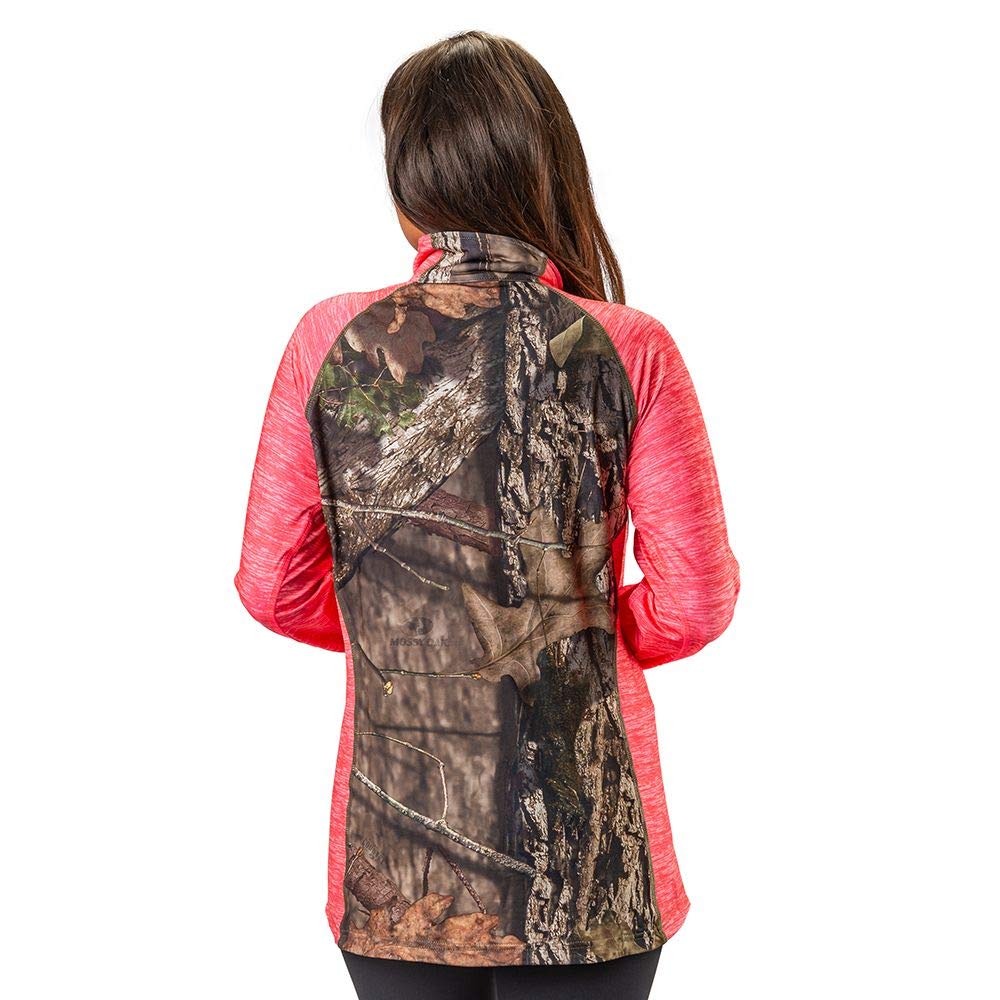 TrailCrest Women's Long Sleeve 1/4 Zip Camo Shirt – Moisture Wicking, 4 Way Stretch – Perfect Outwear and Fitness Apparel