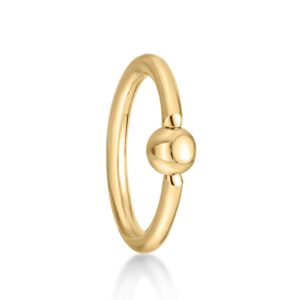 Lavari Jewelers 16 Gauge Universal Captive Bead Hoop Ring in 14k Yellow Gold 1.2 mm