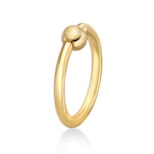 Lavari Jewelers 16 Gauge Universal Captive Bead Hoop Ring in 14k Yellow Gold 1.2 mm