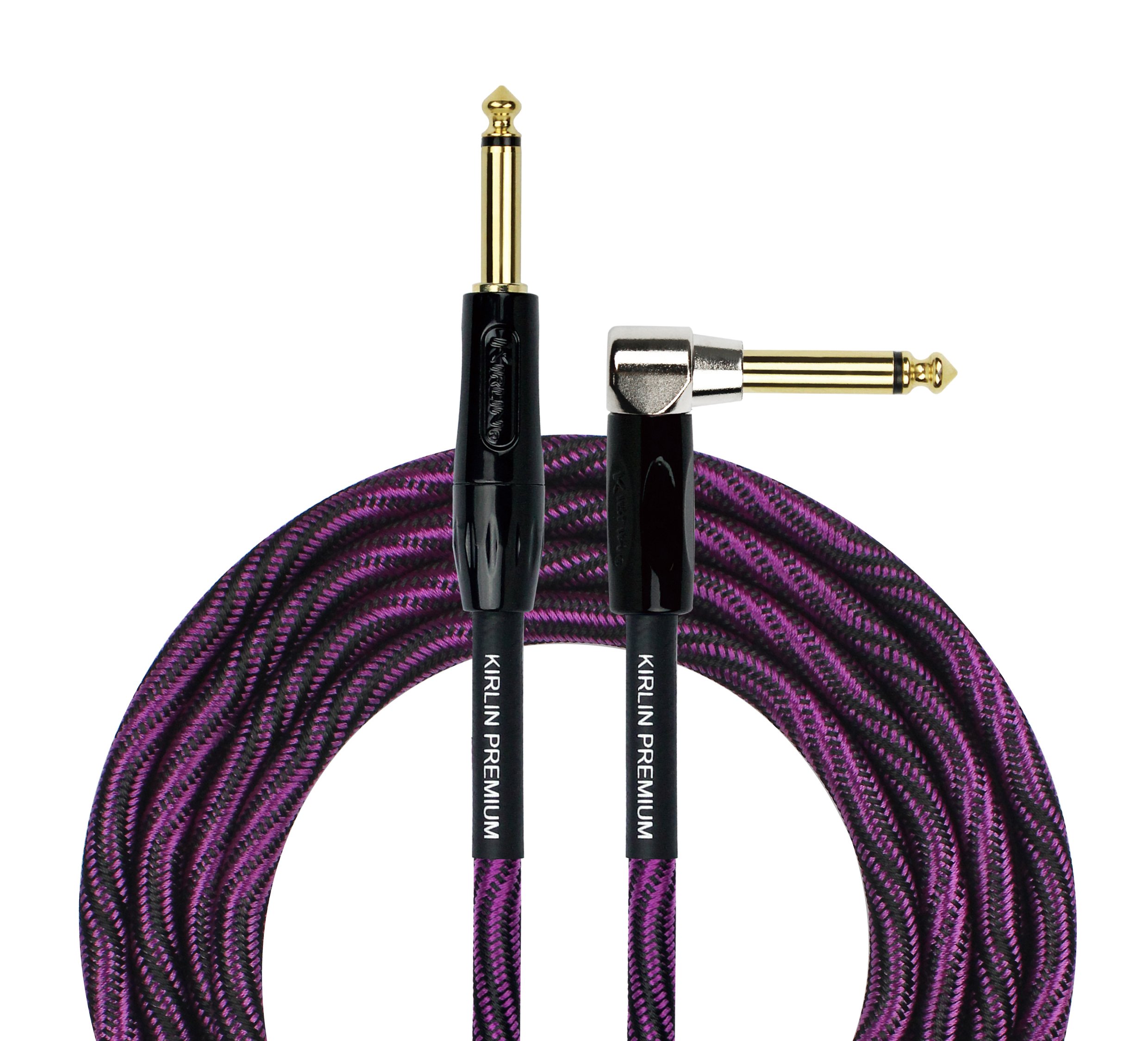 KIRLIN Cable IWB Instrument Cable, 1/4-Inch Right Angle to Straight, Black Purple Wave, 20FT (IWB-202 BFGL-20/WBP)