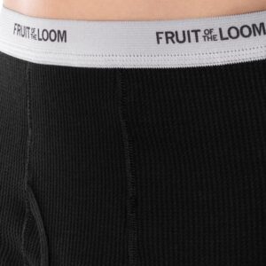 Fruit of the Loom Men's Classic Midweight Waffle Thermal Underwear Bottoms (2-Pack), Light Grey Heather/Black Soot, Medium