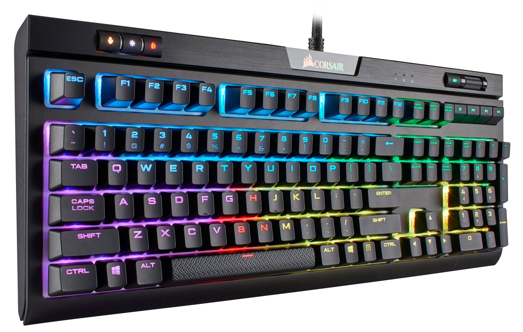 CORSAIR STRAFE RGB MK.2 Mechanical Gaming Keyboard - USB Passthrough - Linear and Quiet - Cherry MX Red Switch - RGB LED Backlit-17.6 x 6.61 x 1.57 inches