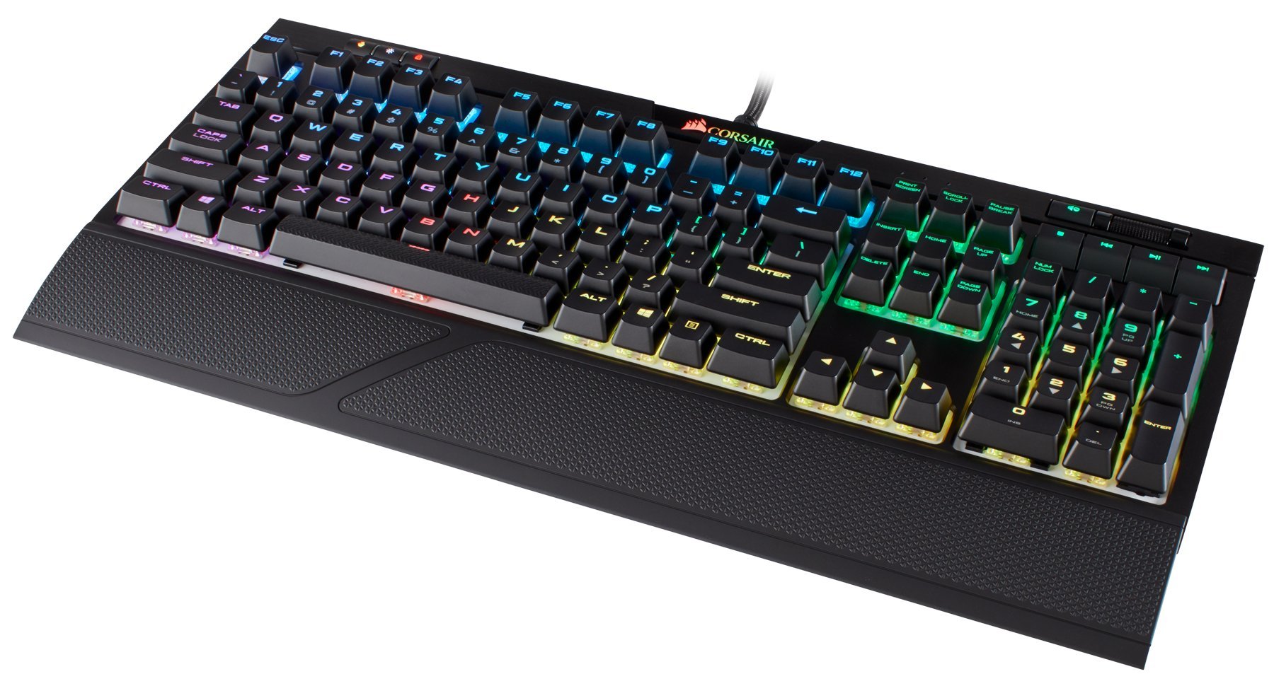 CORSAIR STRAFE RGB MK.2 Mechanical Gaming Keyboard - USB Passthrough - Linear and Quiet - Cherry MX Red Switch - RGB LED Backlit-17.6 x 6.61 x 1.57 inches