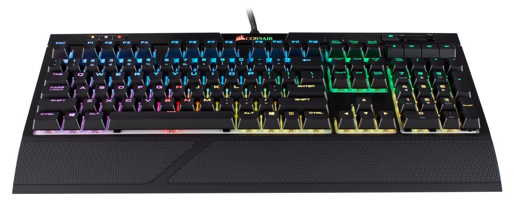 CORSAIR STRAFE RGB MK.2 Mechanical Gaming Keyboard - USB Passthrough - Linear and Quiet - Cherry MX Red Switch - RGB LED Backlit-17.6 x 6.61 x 1.57 inches