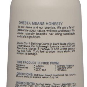 Onesta Hair Care Plant Based Curl It Defining Crème for Curly Hair, 8 Ounces (Pack of 1)