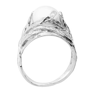 Silpada 'Nested Cultured Pearl' 9.5-10 mm Freshwater Cultured Pearl Ring in Sterling Silver, Size 8 Size 8