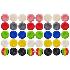 40 Pcs Colorful Silicone Accessories Replacement Part Thumb Grip Cap Cover, Analog Controller Thumb Stick Grips Cap Cover for PS2, PS3, PS4, Xbox 360, Xbox One Controller