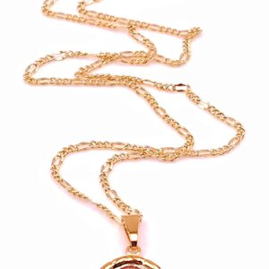 LESLIE BOULES Virgen de Guadalupe Medal Necklace for Women 18K Gold Plated Chain (A-Virgen de Guadalupe)