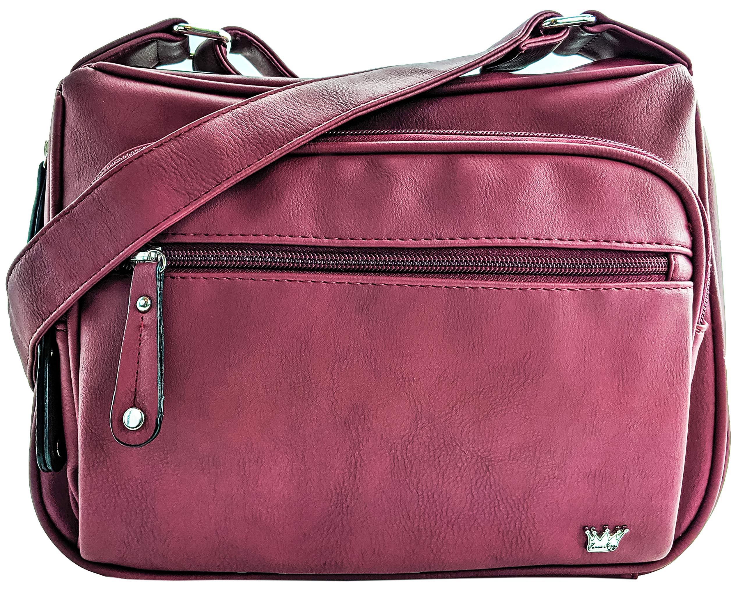 Purse King Magnum Concealed Carry Handbag (Burgundy), Large