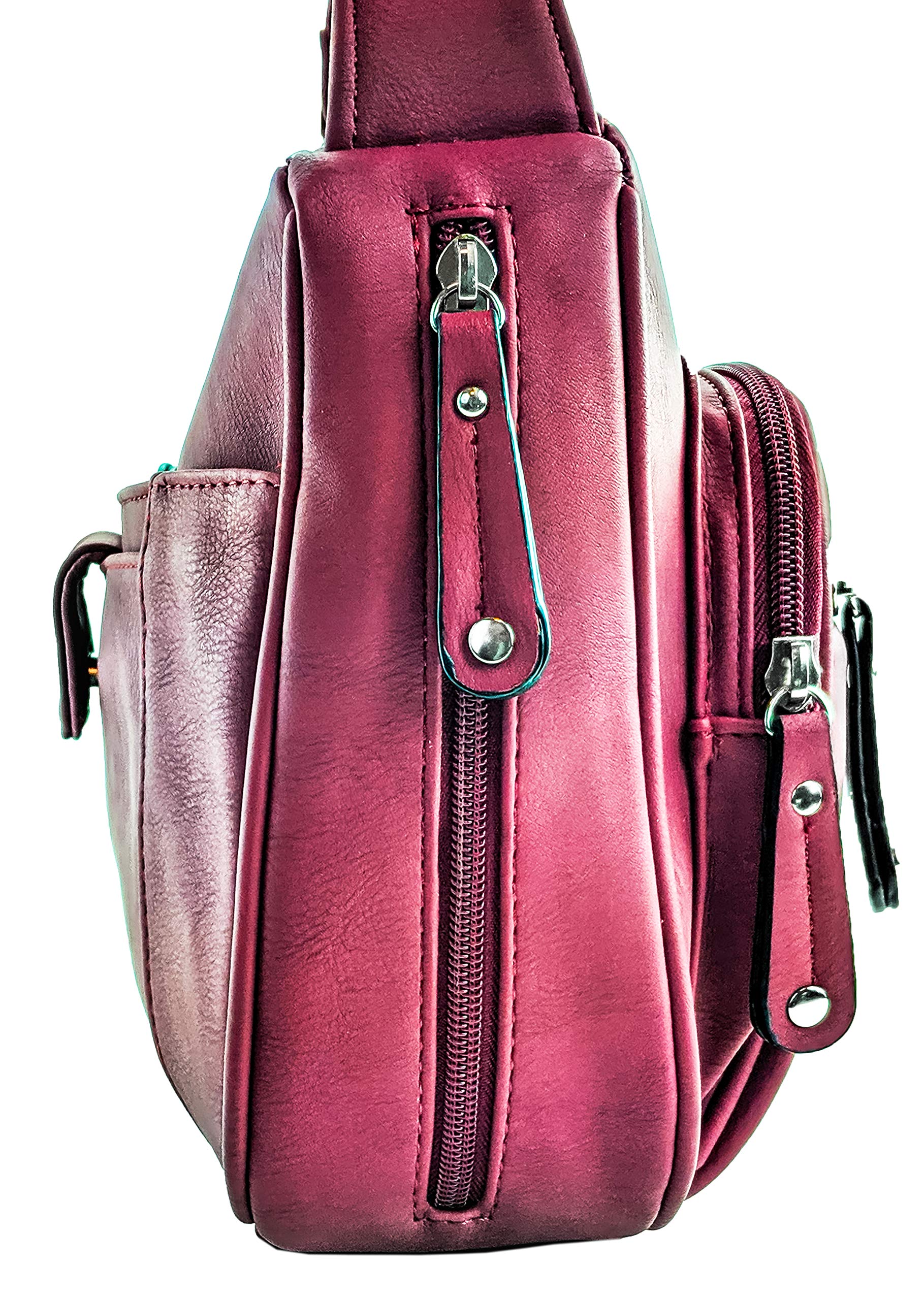 Purse King Magnum Concealed Carry Handbag (Burgundy), Large