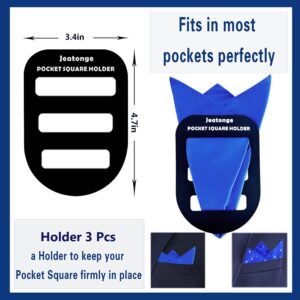 Jeatonge Pocket Square Holder Keeper Organizer Pocket Squares for Men Prefolded (Holder 3 Pcs)