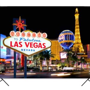 Mocsicka Welcome to Las Vegas Backdrop Casino City Night Scenery Background 7x5ft Vinyl Billboard Banner Themed Party Decoration Backdrops