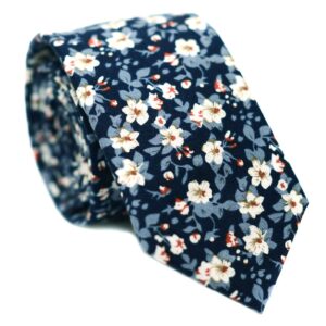 jeslang men's cotton printed floral tie 2.56" skinny narrow necktie various designs (9)