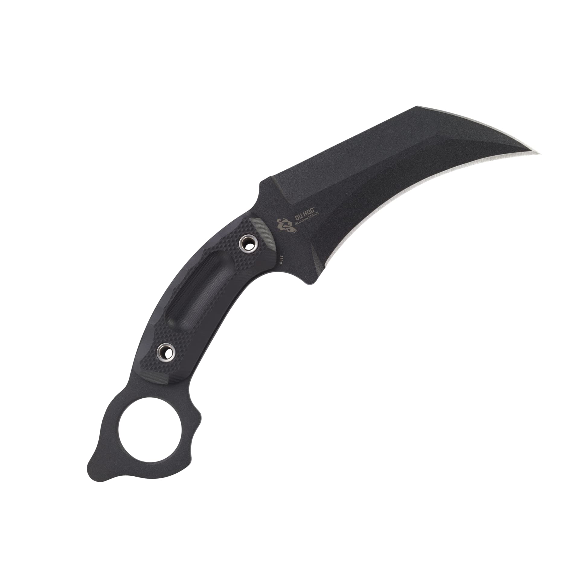 CRKT Du Hoc Fixed Blade Knife with Sheath: Powder Coated SK5 Steel, Karambit Blade, G10 Handle, Molle Compatible Sheath 2630