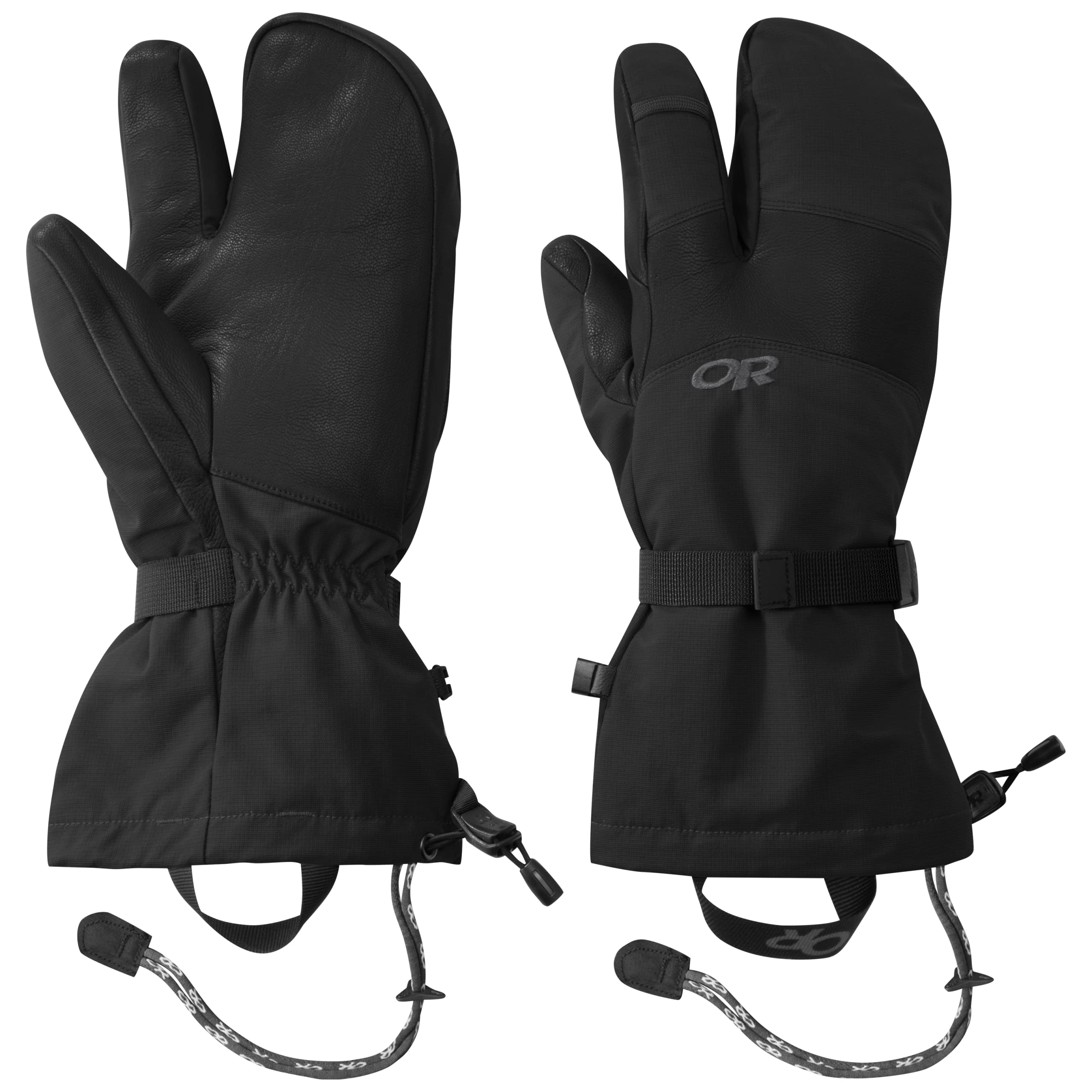 Outdoor Research Men's Highcamp 3-Finger Gloves, Black, Large