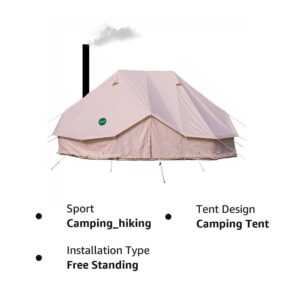 Playdo 6M Large 4 Season Canvas Wall Tent Yurts Tent with Stove Jack for Camping Festival (Size 19.6'L x 13.1'W x 9.8'H) (with stove jack)