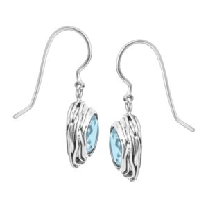 Silpada 'Hooked on Blue' Blue Cubic Zirconia Drop Earrings in Sterling Silver