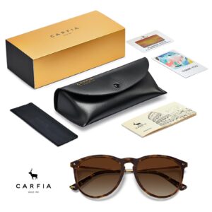 CARFIA Trendy Sunglasses for Women Polarized UV Protection Classic Retro Style CA5100