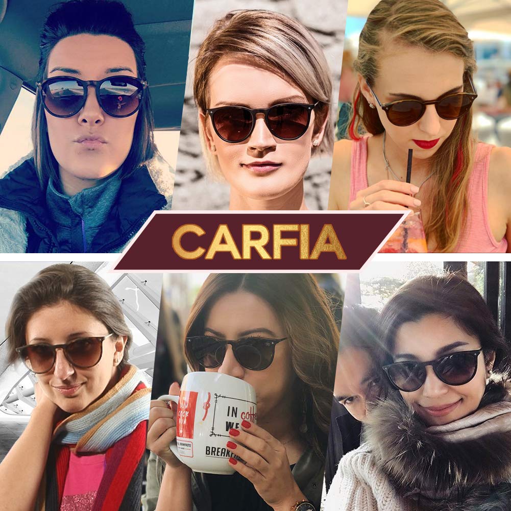 CARFIA Trendy Sunglasses for Women Polarized UV Protection Classic Retro Style CA5100