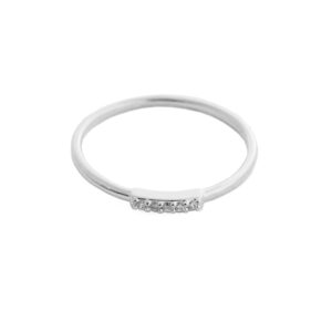 honeycat mini crystal row ring in sterling silver plate | minimalist, delicate jewelry (silver 5)