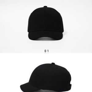 CLAPE Baseball Cap Short Brim Cotton Twill Cap Trucker/Baseball Style Cap Black