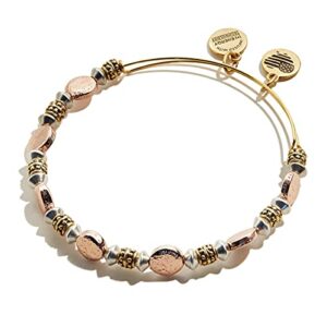 alex and ani accents splendor beaded expandable bangle for women, mixed metals, multicolor rafaelian finish, 2 to 3.5 in