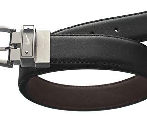 Nike Men's Swoosh Laser Loop Reversible Belt, Black/Brown, 36