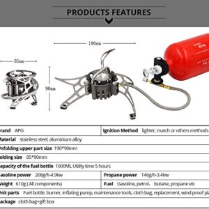 APG Portable Camping Stove Oil/Gas Multi-Use Gasoline Stove 1000ml Picnic Cooker Hiking Equipment