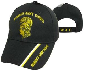 women's army corps u.s. army black wac embroidered cap hat (topw)