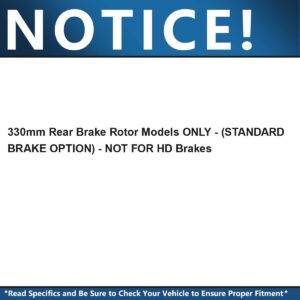 Detroit Axle - Rear Brake Kit for Ford Taurus Explorer Flex Lincoln MKS MKX MKT Drilled and Slotted Brake Rotors Ceramic Brakes Pads Replacement : 12.99" inch Rear Rotors [for Standard Duty Brakes]