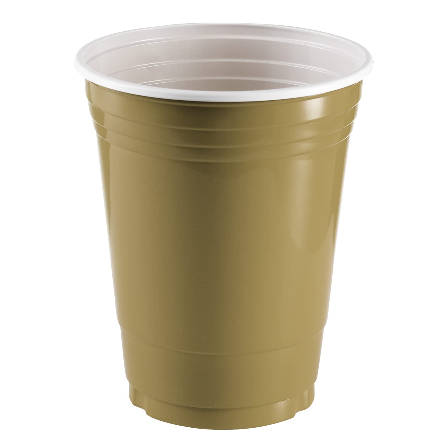 StarMar [Chefcity] 50 Pack - 16 Oz Disposable Gold Plastic Cups Big Party Cup Perfect For Birthday Party's Tableware