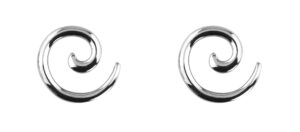 forbidden body jewelry pair of 12g (2mm) surgical steel solid spiral taper earrings