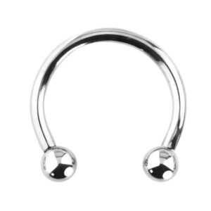 Forbidden Body Jewelry 16g 10mm Solid Titanium Internally Threaded Horseshoe Ring with 3mm Balls