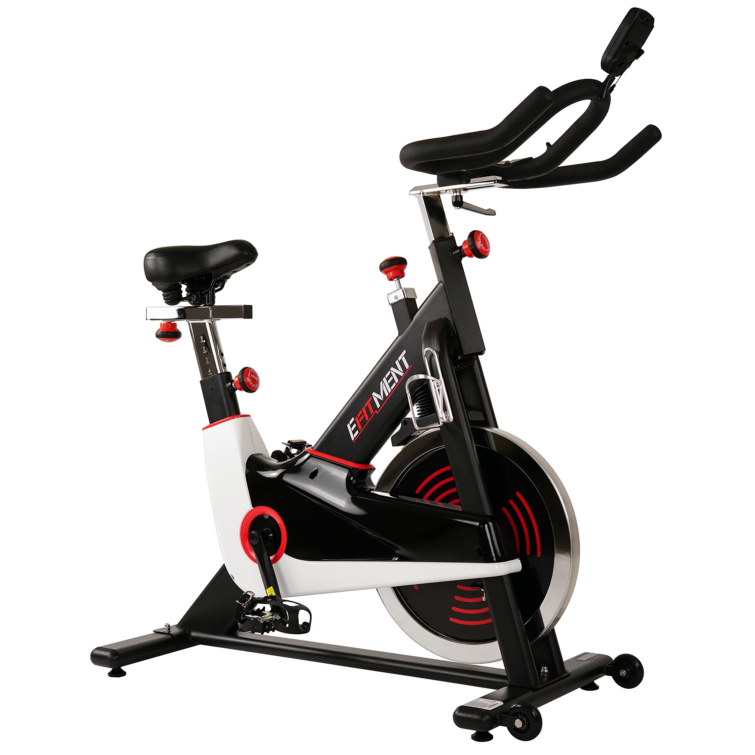 EFITMENT Indoor Cycle Bike, Magnetic Cycling Trainer Exercise with Belt Drive, LCD Monitor and Pulse Monitor (44 LB Flywheel)