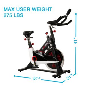 EFITMENT Indoor Cycle Bike, Magnetic Cycling Trainer Exercise with Belt Drive, LCD Monitor and Pulse Monitor (44 LB Flywheel)