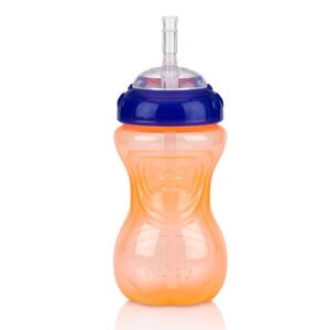 Nuby No-Spill Sippy Cup with Flex Straw - (3-Pack) 10-Ounce Bottles - Sippy Cups for Toddlers 12+ Months - Neutral Color Training Cups for Toddlers