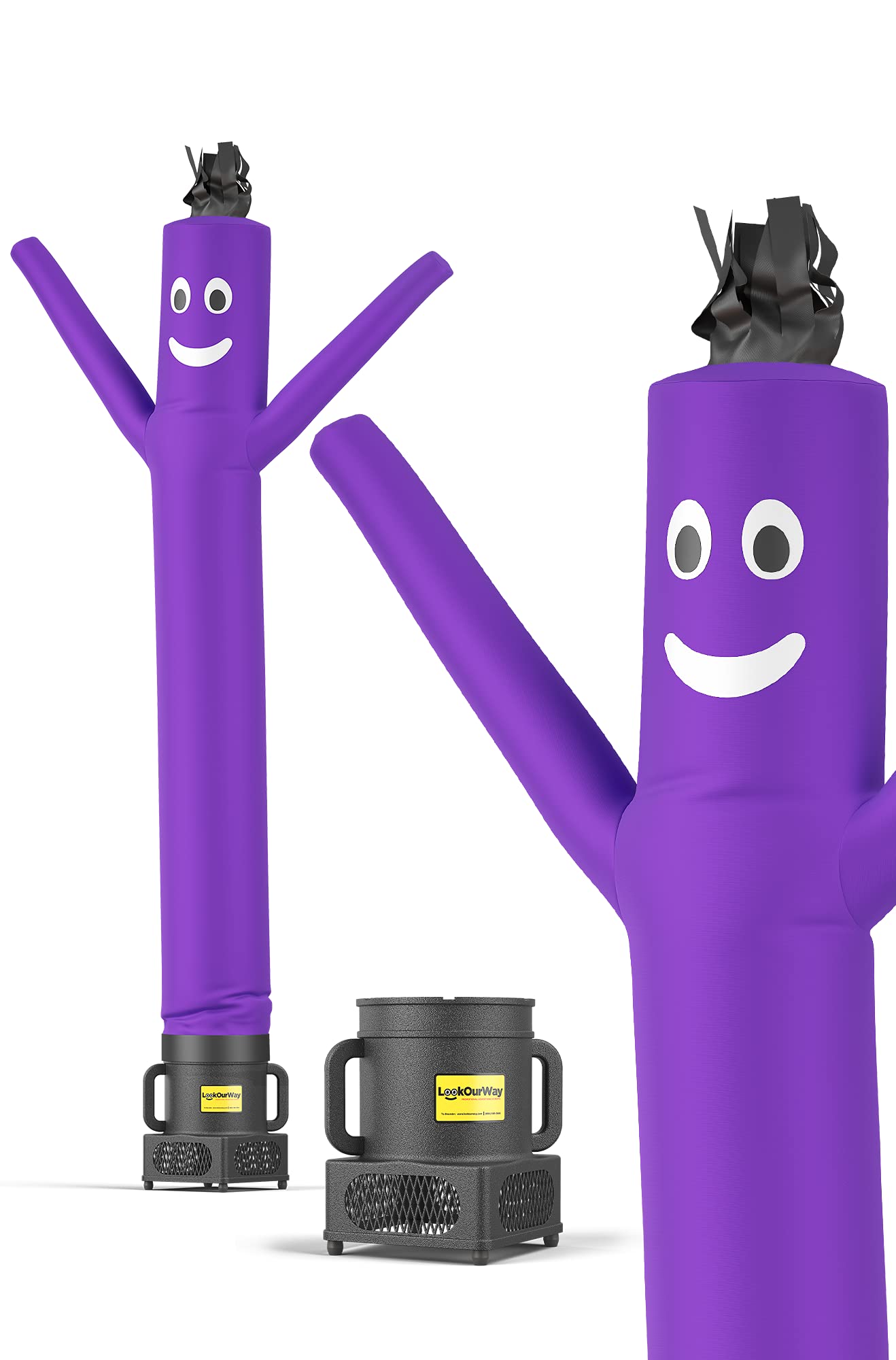 LookOurWay Air Dancers Wacky Waving Inflatable Tube Man Set - 7ft Tall Advertising Air Dancer Waving Man Inflatable Tube Guy with Sky Dancer Blower- Purple