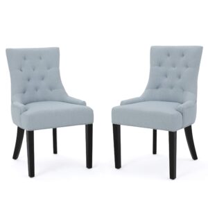 christopher knight home hayden fabric dining chairs, 2-pcs set, wood, light sky