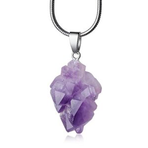 coai raw amethyst crystal pendant necklace