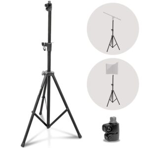 AxcessAbles Microphone Isolation Shield Stand Only. Single-Cast Stand 4ft4"- 6ft. For thread mount and back mount Vocal Isolation Shields. Mic Thread Adapters Included (SF-TRIPOD)