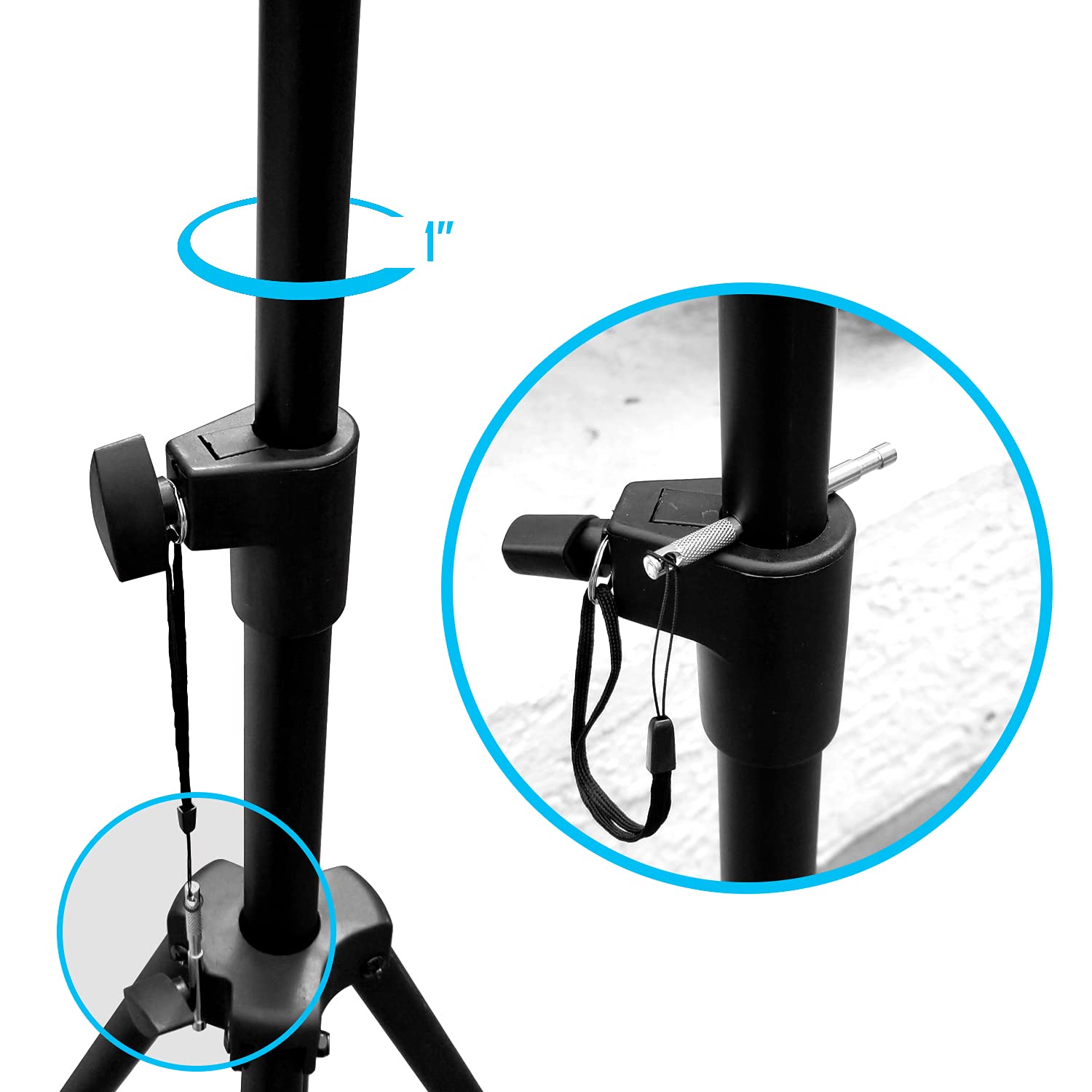 AxcessAbles Microphone Isolation Shield Stand Only. Single-Cast Stand 4ft4"- 6ft. For thread mount and back mount Vocal Isolation Shields. Mic Thread Adapters Included (SF-TRIPOD)