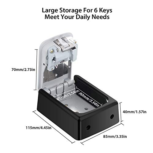 Key Lock Box, Combination Lockbox with Code for House Key Storage, Combo Door Locker