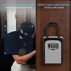 Key Lock Box, Combination Lockbox with Code for House Key Storage, Combo Door Locker