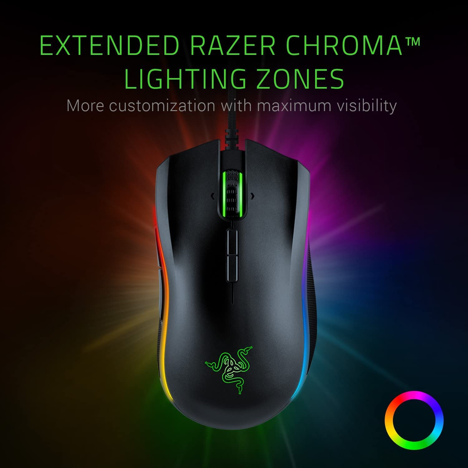 Razer Mamba Elite Gaming Mouse with 16.000 DPI 5G Optical Sensor, 9 Programmable Buttons, Ergonomic Form Factor, Powered Chroma