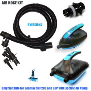 Nylon Air Hose Kit for Seamax 20PSI SUP Electric Air Pump (Version 2: SUP Hose with Multiple Adapters)